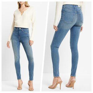 NWOT EXPRESS High Waisted Medium Wash Skinny Jeans, 2S